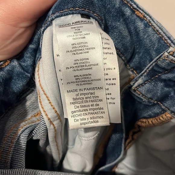 GOOD AMERICAN High Rise Blue Jeans Size 25/0 - Picture 8 of 10